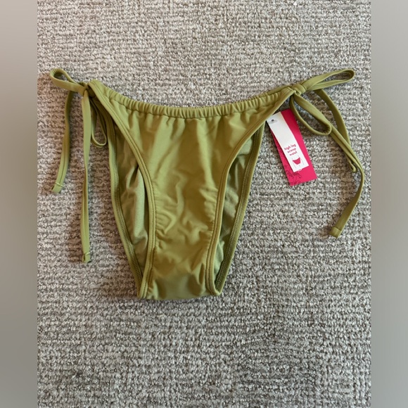 Xhilaration Women’s Green Bikini High Waisted Swimsuit with Side Ties - Picture 3 of 3